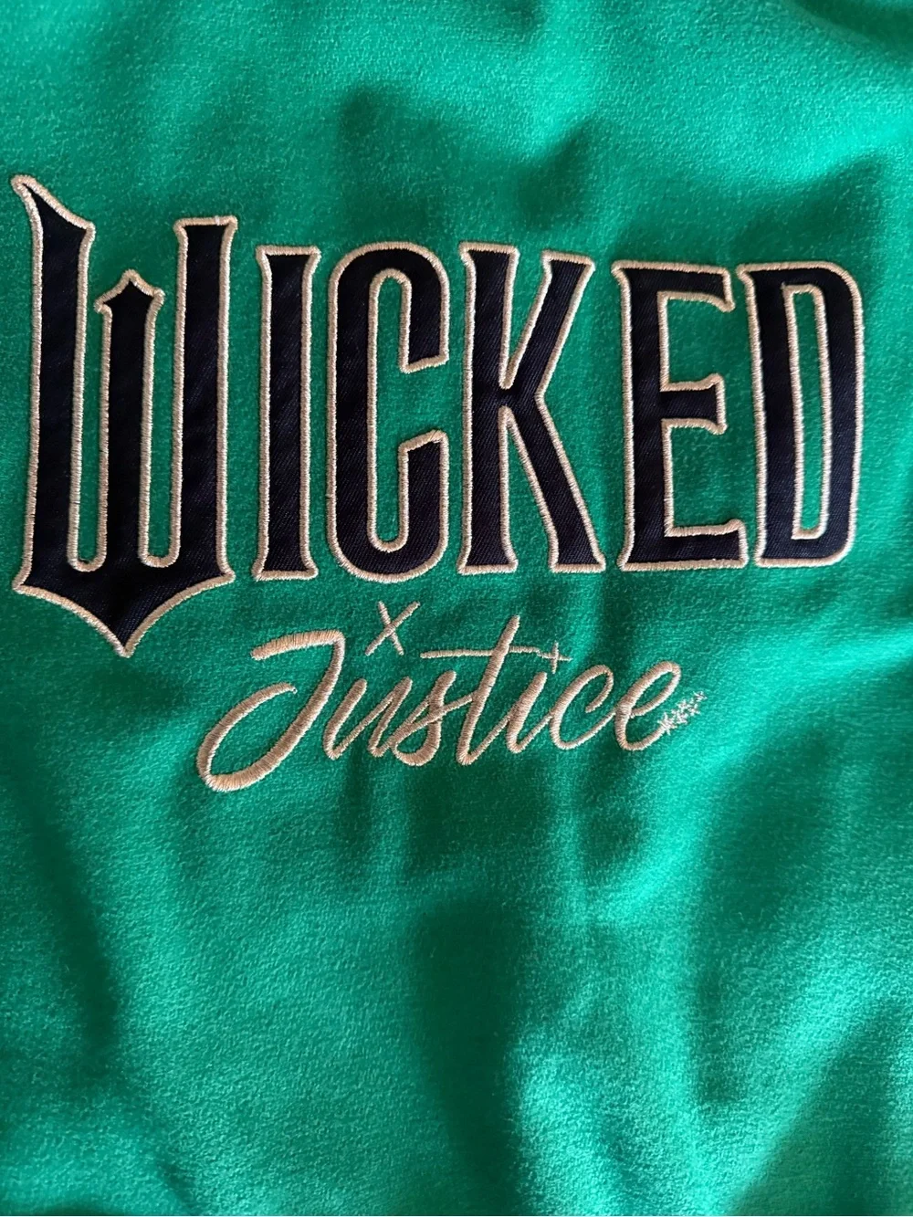 Justice Green and Black Varsity Jacket